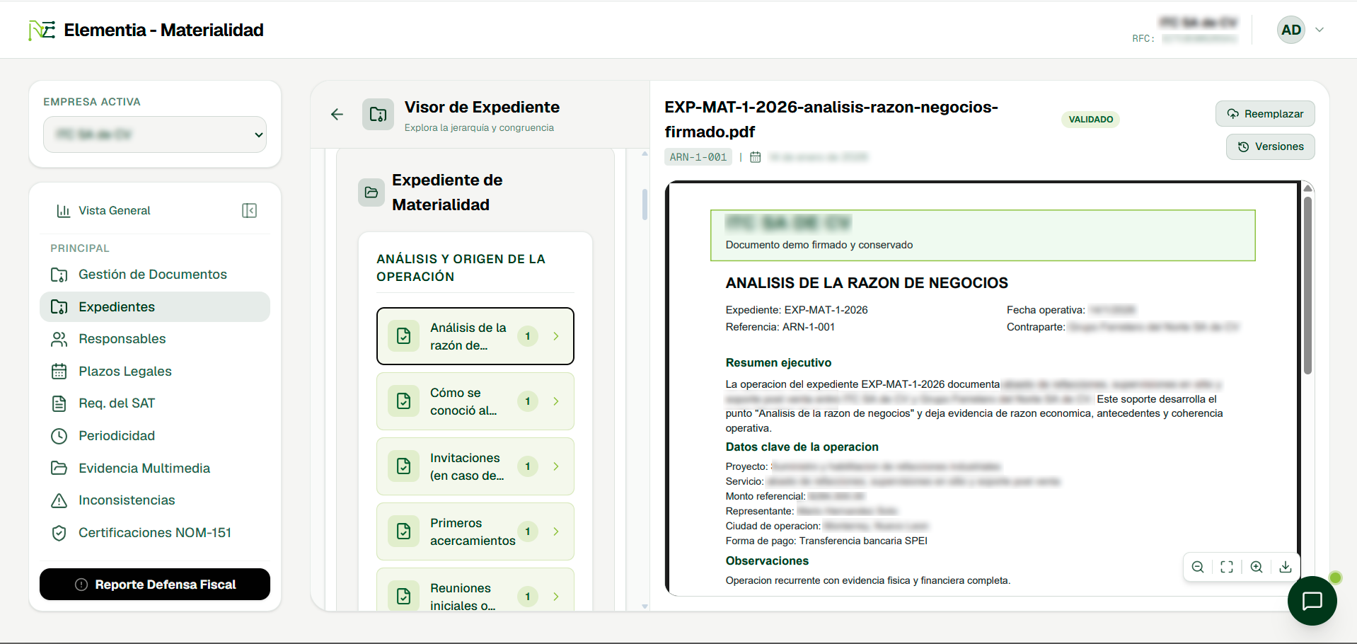 Módulo Expediente · Paso 7 Validación